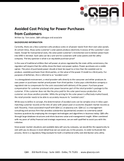 Avoided Cost Pricing for Power Purchases from