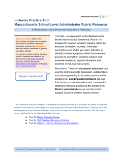 Inclusive Practice Tool: Massachusetts School