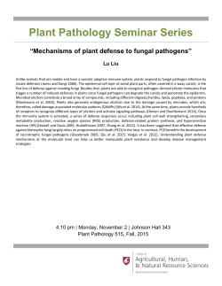 Plant Pathology Seminar Series - Department of Plant Pathology