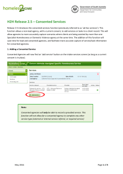 H2H 2.5 Consented Services Information Sheet