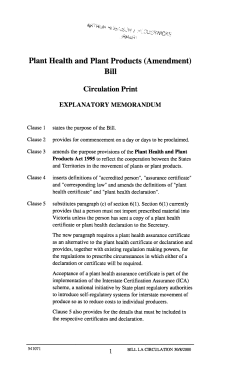 Plant Health and Plant Products (Amendment) Bill