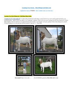 Leaning Tree Farm &ndash; Herd Dispersal Sales List (Updated by Leslie