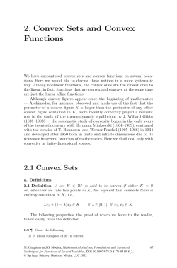 2. Convex Sets and Convex Functions