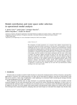Modal contribution and state space order selection in operational
