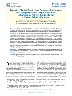 Impact of Platelet Reactivity to Adenosine Diphosphate Before