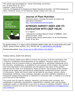 Journal of Plant Nutrition NITROGEN HARVEST INDEX AND