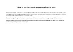 How to use the manning agent application form