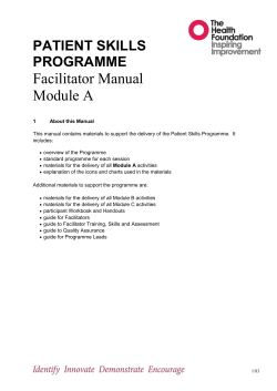 Facilitator Manual Module A - Person