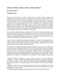 should crisis cartels exist amidst crises?