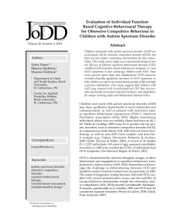 Based Cognitive-Behavioural Therapy for Obsessive Compulsive