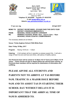 2017 10-19yrs Cross Country regional championship information