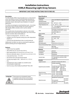 45MLA Measuring Light Array Sensors Installation Instructions