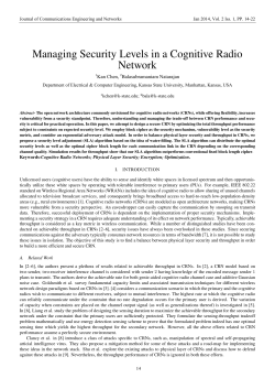 Managing Security Levels in a Cognitive Radio Network