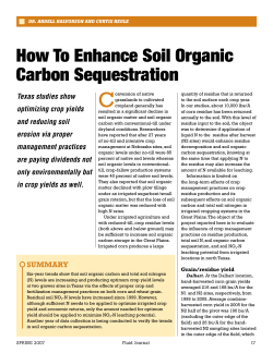 How To Enhance Soil Organic Carbon Sequestration