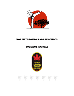 NORTH TORONTO KARATE SCHOOL STUDENT MANUAL Index
