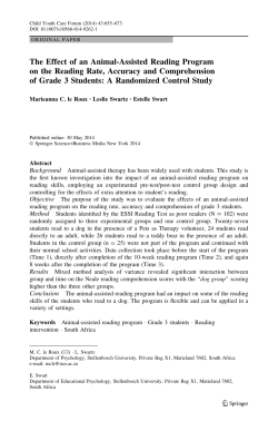 The Effect of an Animal-Assisted Reading Program on the Reading