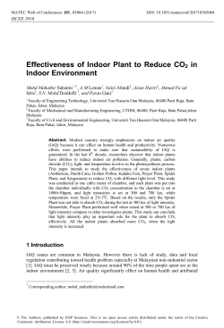 Effectiveness of Indoor Plant to Reduce CO2 in Indoor Environment