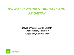 OVERSEER&reg; input timescales * using annual and average data