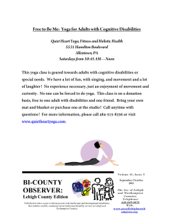 Free to Be Me: Yoga for Adults with Cognitive Disabilities