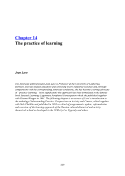 Chapter 14 The practice of learning