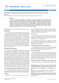Metabolic Reprogramming in Resting and Activated T Cells