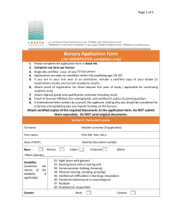Bursary Learner Application Form 201623