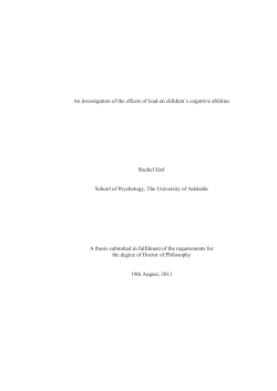 An investigation of the effects of lead on children`s cognitive abilities