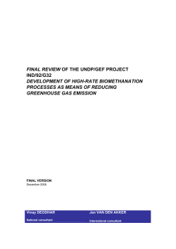final review of the undp/gef project ind/92/g32 - Climate-Eval
