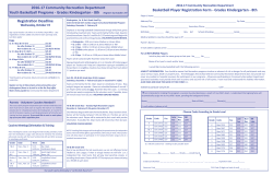 Basketball Player Registration Form - Grades Kindergarten