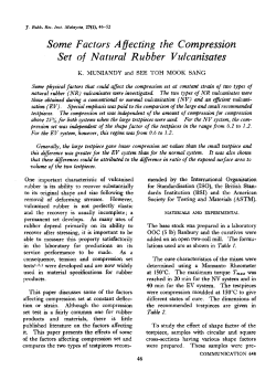 Some Factors Affecting the Compression Set of Natural Rubber