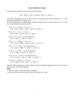 Forced Oscillations Example Consider the forced LCR circuit, which