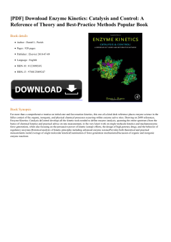 Enzyme Kinetics: Catalysis and