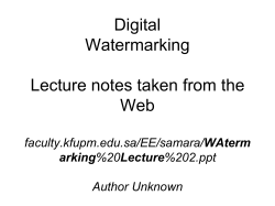 Digital Watermarking