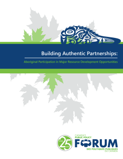 Aboriginal Participation in Major Resource Development