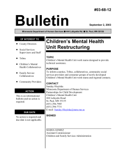 Children`s Mental Health Unit Restructuring