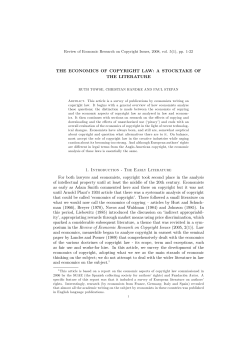 THE ECONOMICS OF COPYRIGHT LAW