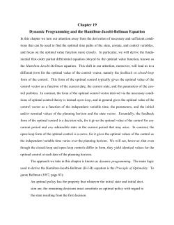 Chapter 19 Dynamic Programming and the Hamilton
