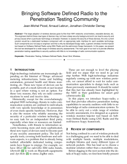 Bringing Software Defined Radio to the Penetration