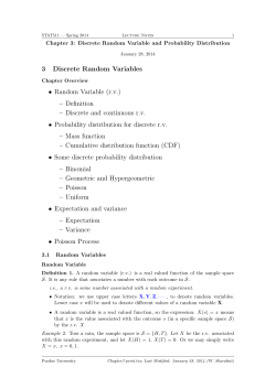 3 Discrete Random Variables &bull; Random Variable (r.v.) &ndash; Definition