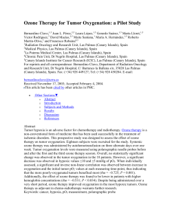 Ozone Therapy for Tumor Oxygenation: a Pilot Study