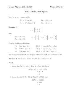 Row, Column, Null Spaces