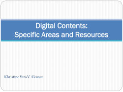 Digital Contents: Specific Areas and Resources