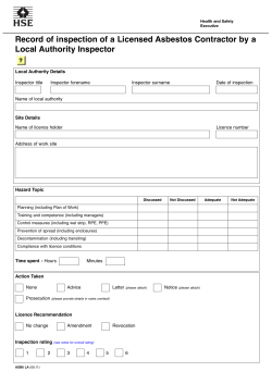 ASB6 LA - Record of inspection of a licensed asbestos