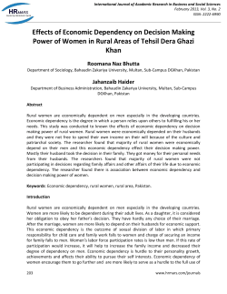 Effects of Economic Dependency on Decision Making Power of