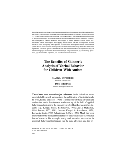 The Benefits of Skinner`s Analysis of Verbal