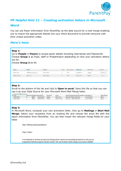 PP Helpful Hint 11 &ndash; Creating activation letters in Microsoft Word