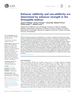 Enhancer additivity and non-additivity are determined by enhancer