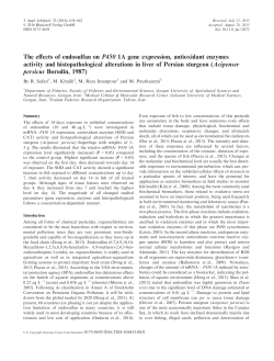 The effects of endosulfan on P450 1A gene expression, antioxidant