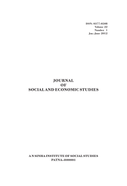 journal of social and economic studies