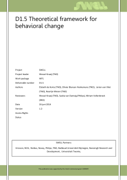 D1.5 Theoretical framework for behavioral change